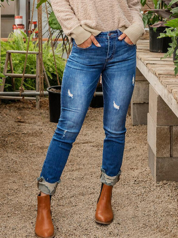 Skinny Solid Denim Jeans