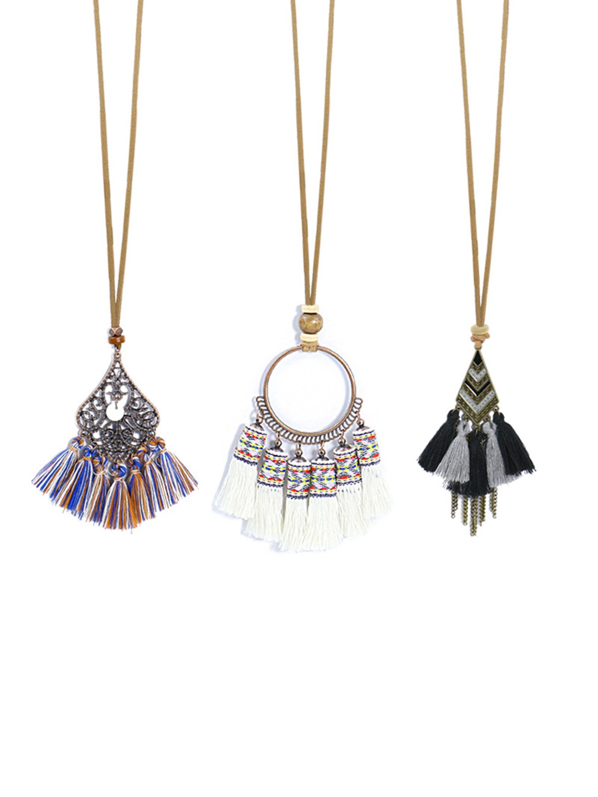 Ethnic Handwoven Tassel Necklace