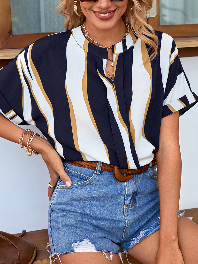 Striped Regular Fit Vacation T-shirt