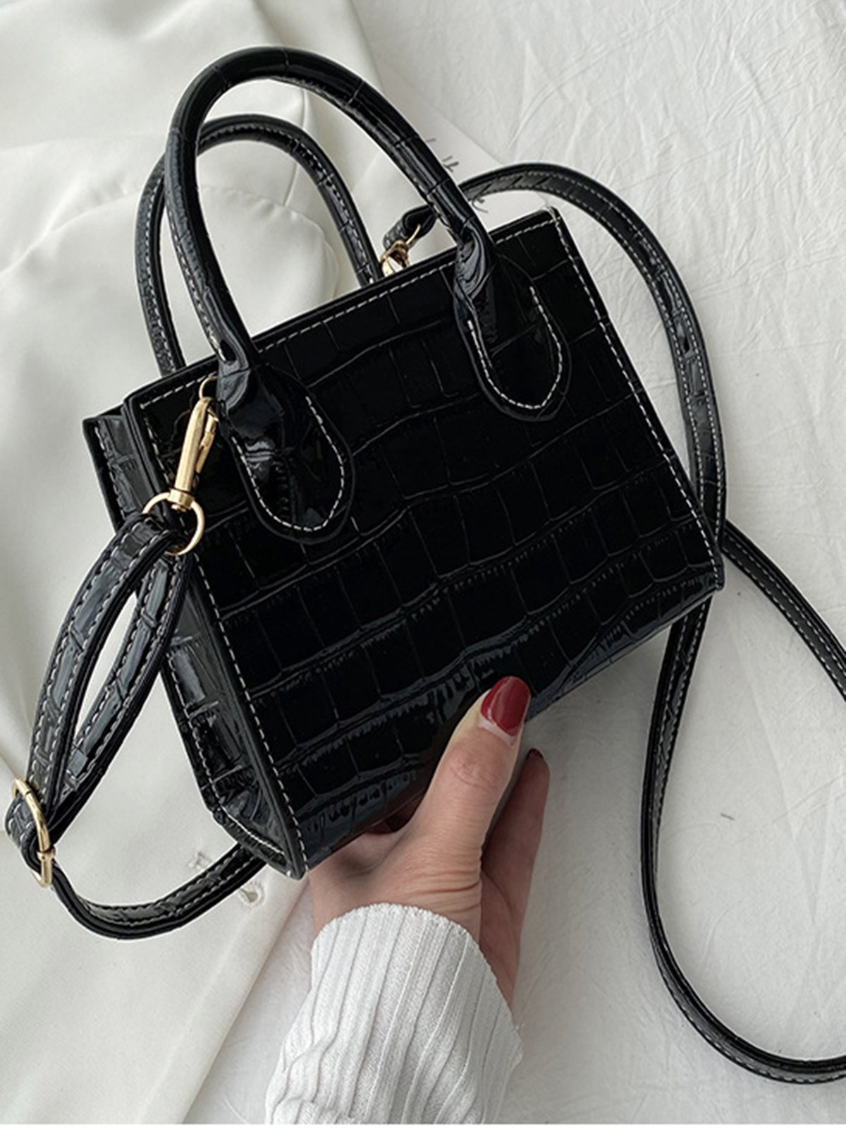 Pu Leather Zipper Women's Bags