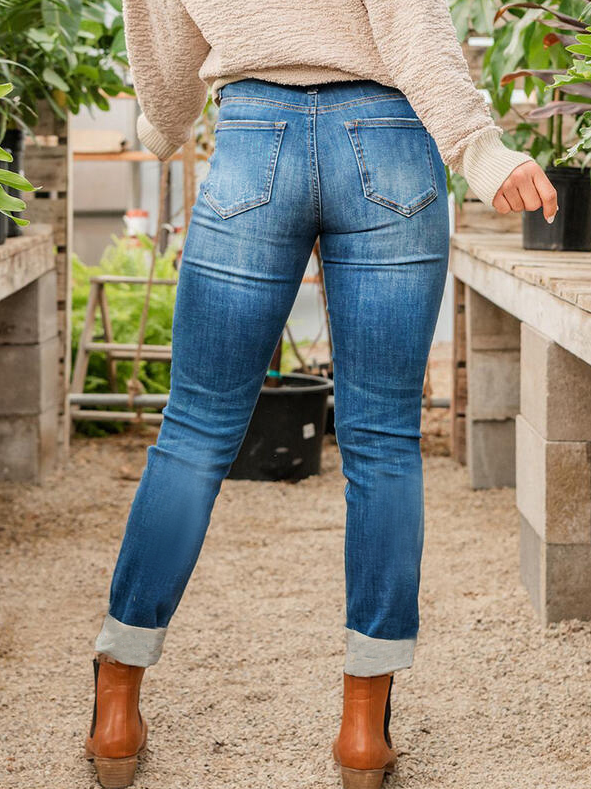 Skinny Solid Denim Jeans