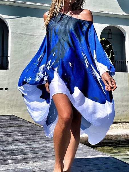 Cotton Boho Strapless Feather Summer Dress