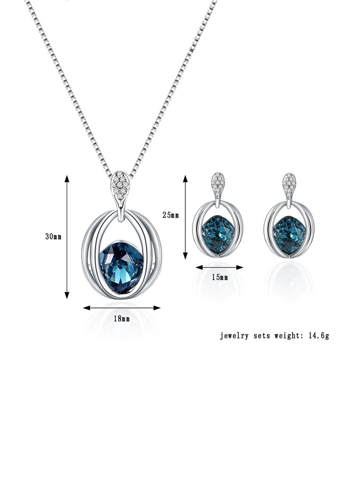 Crystal Earrings Necklace Set