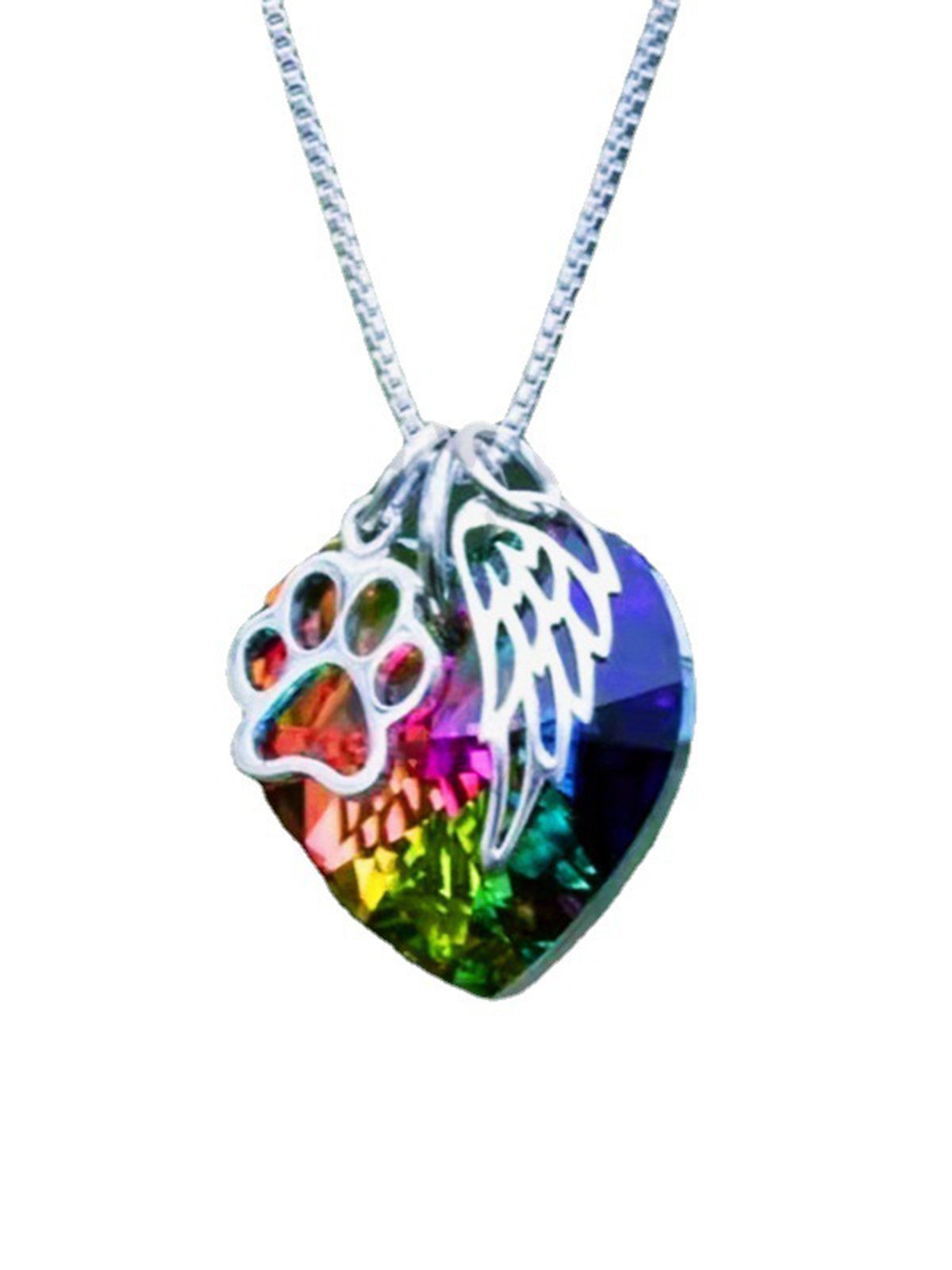 Heart Shaped Colored Stone Necklace