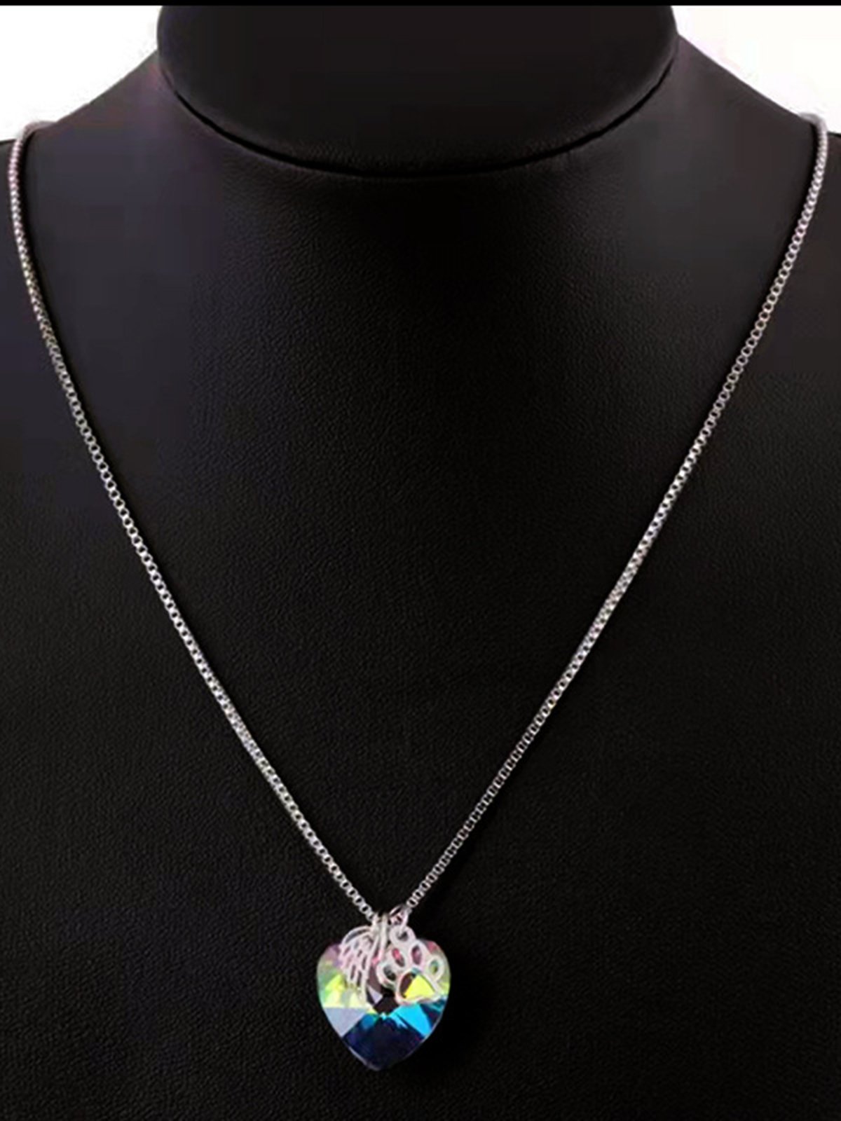 Heart Shaped Colored Stone Necklace