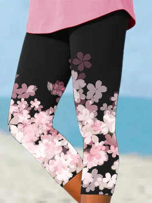 Jersey Floral Casual Pants