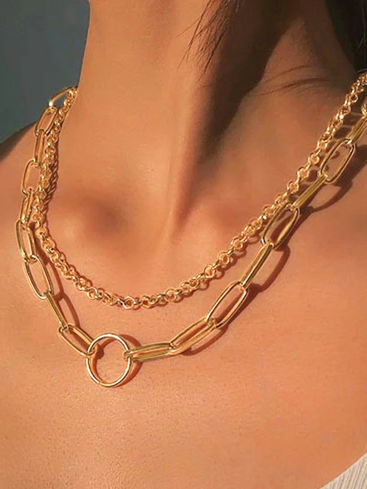 Fashionable Commuter Chain Multi-Layered Necklace