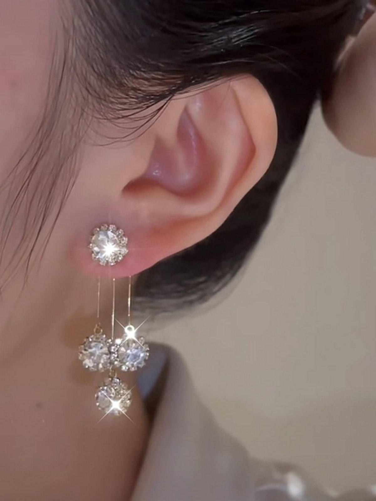 Zircon Tassel Earrings Dress Jewelry