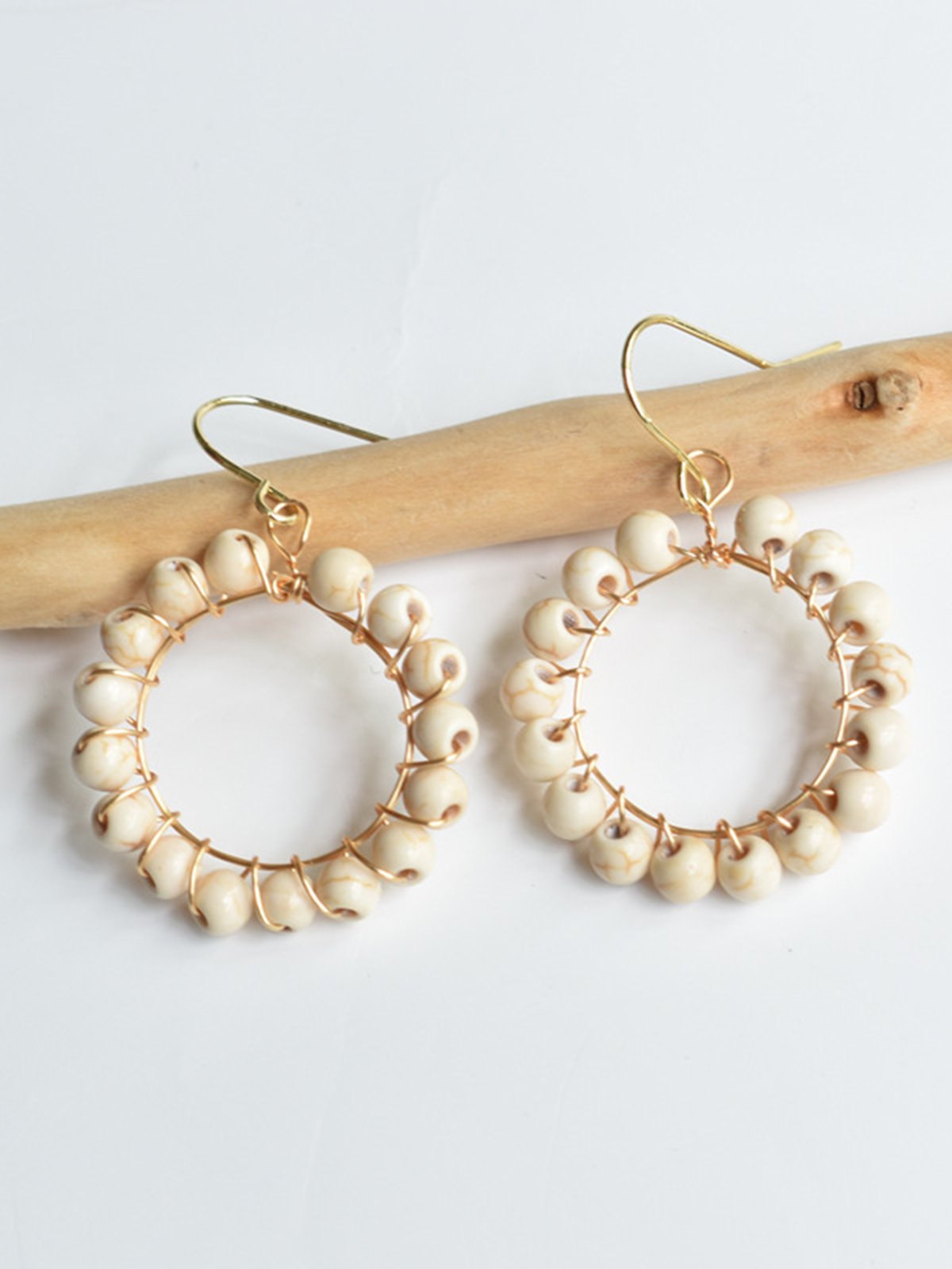 Ethnic Boho Hoop Round Turquoise Earrings Dress Jewelry