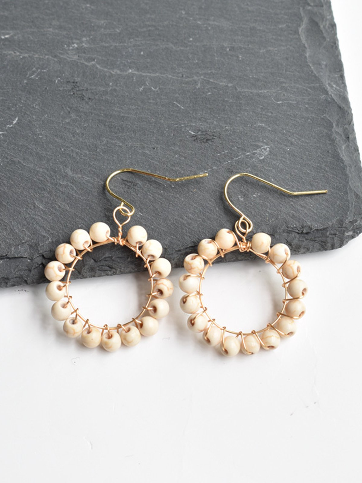 Ethnic Boho Hoop Round Turquoise Earrings Dress Jewelry