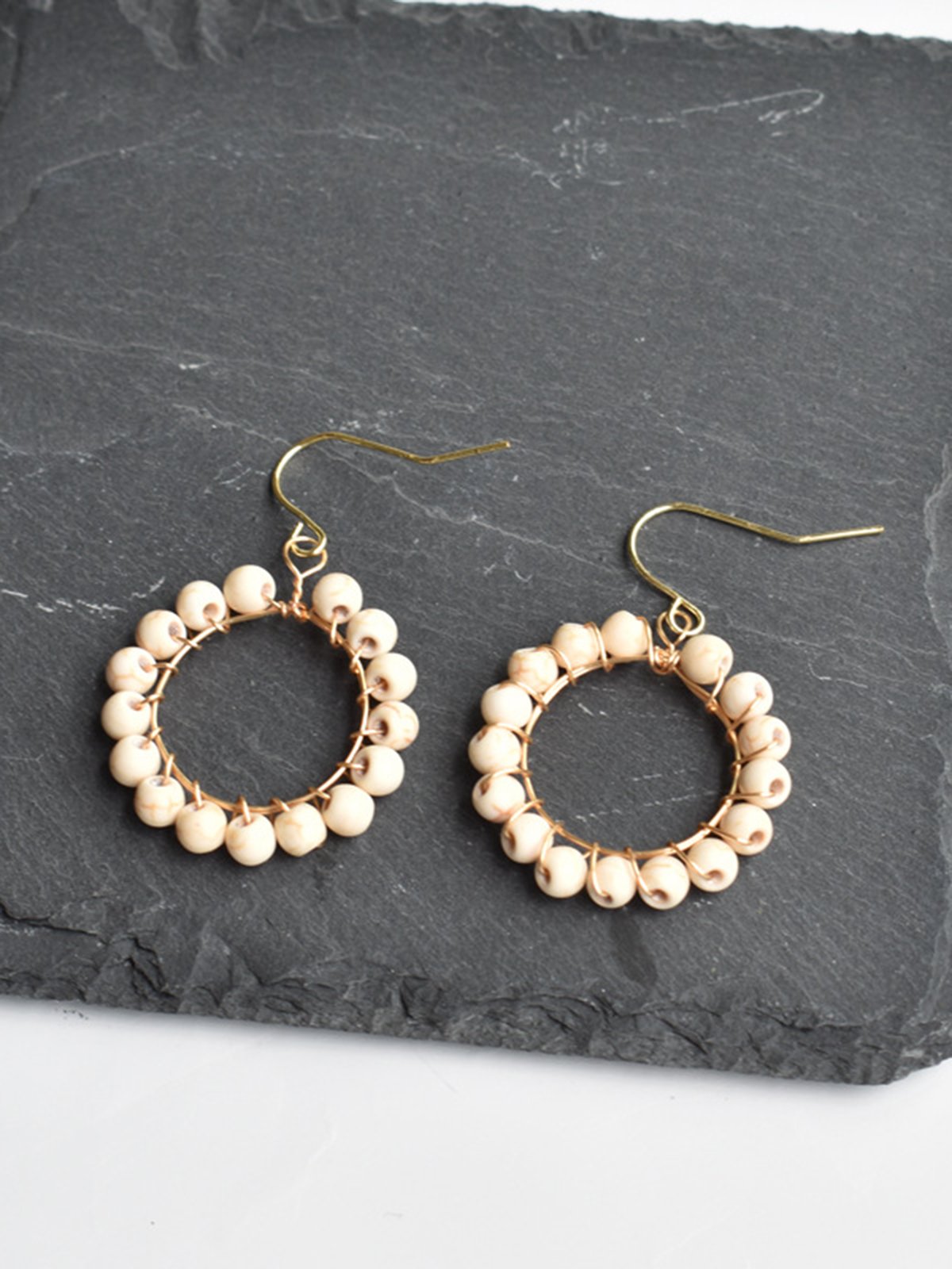 Ethnic Boho Hoop Round Turquoise Earrings Dress Jewelry