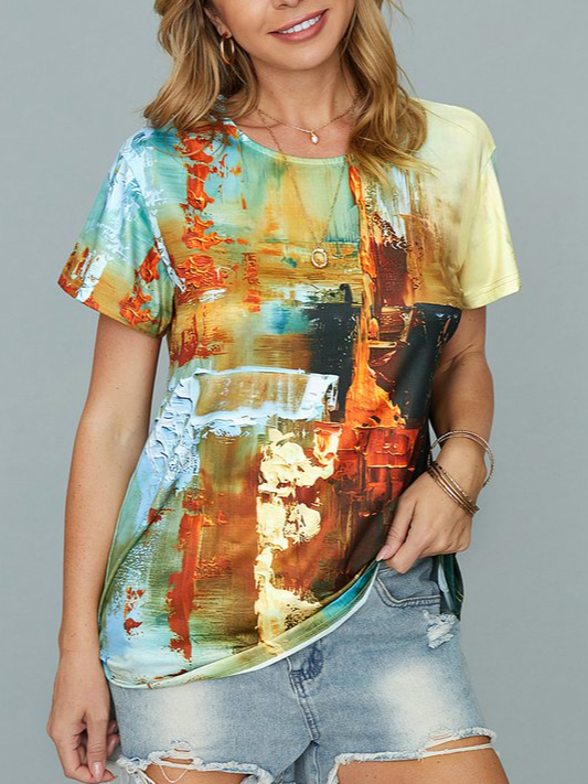 Crew Neck Regular Fit Vacation T-shirt