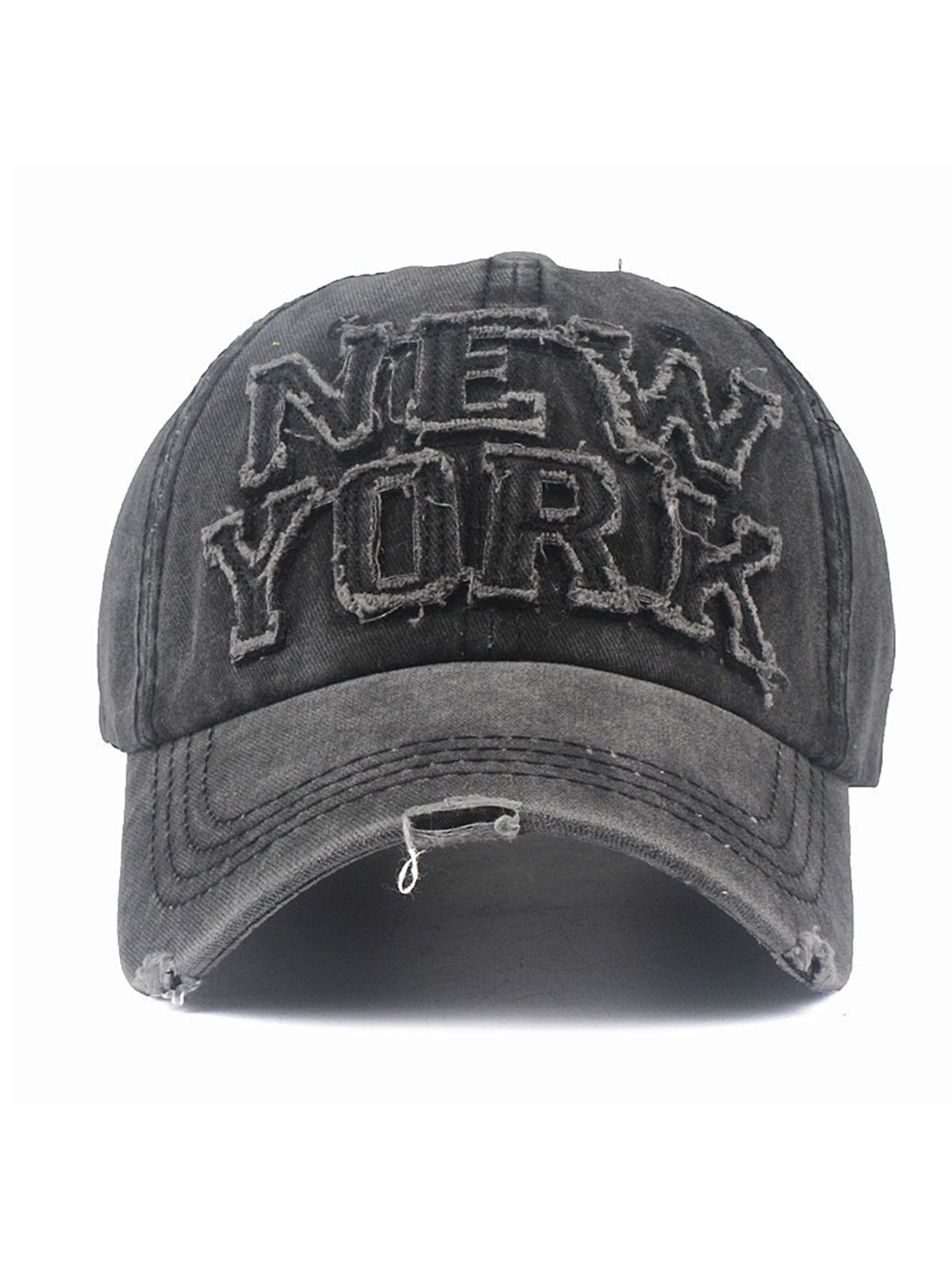 Men's Colorblock Washed Distressed Three-Dimensional Embroidered Baseball Cap