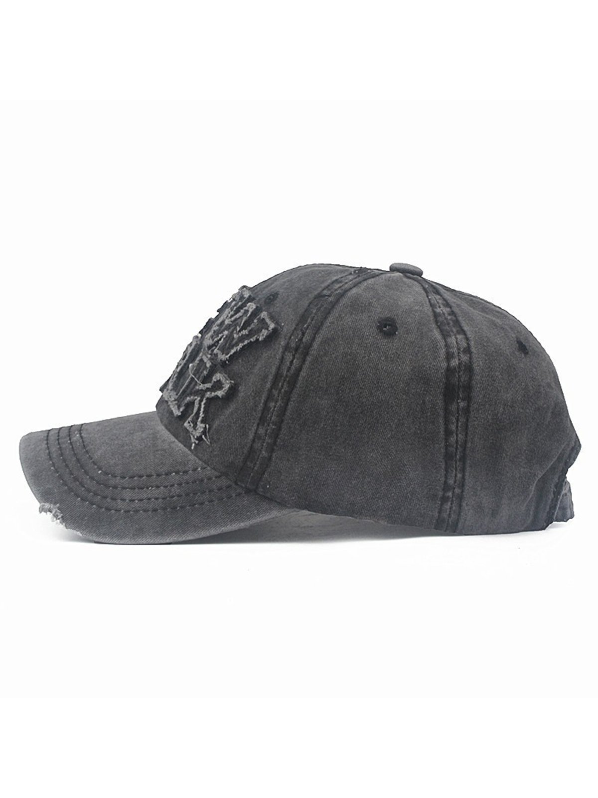 Men's Colorblock Washed Distressed Three-Dimensional Embroidered Baseball Cap
