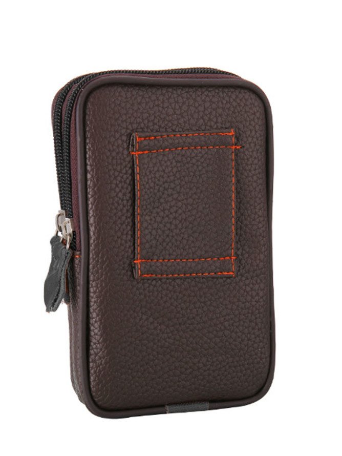 Pu Leather Zipper Men's Bags