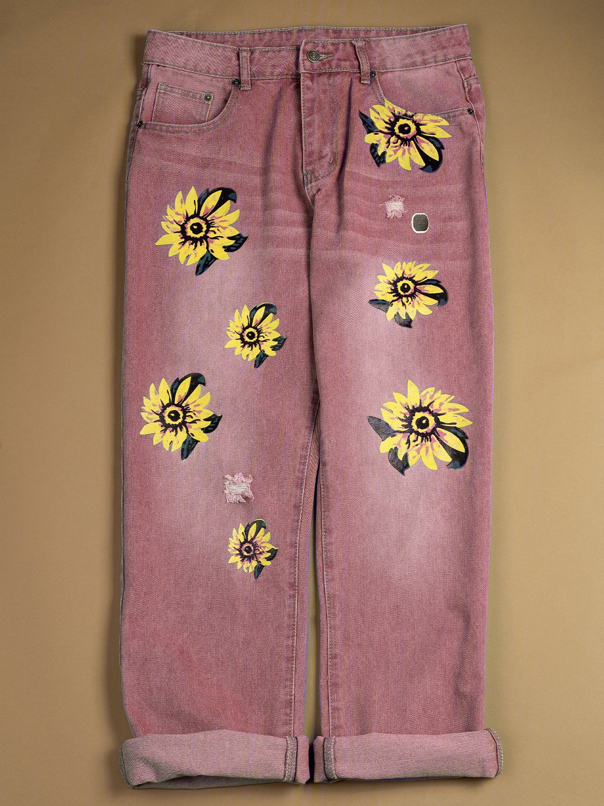 Floral Denim Slim Fit Jeans