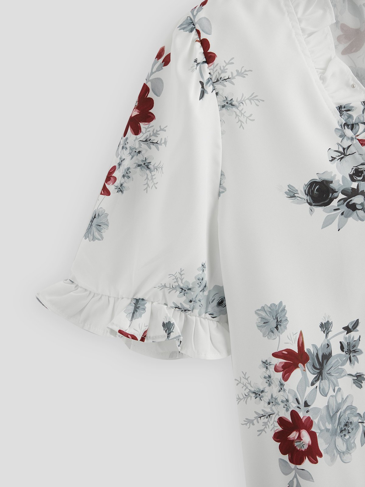 V Neck Casual Floral Loosen T-shirt