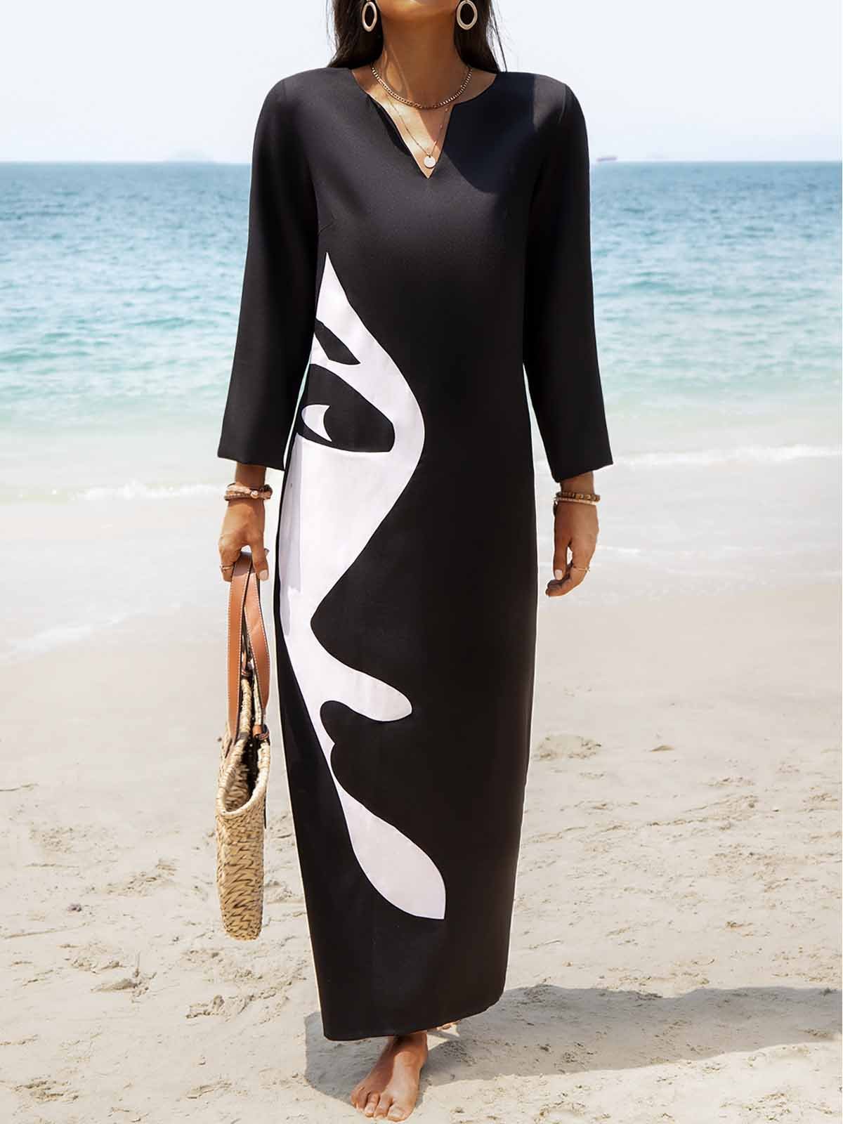 Cotton Blends Regular Fit Casual Round Neck Casual Dress