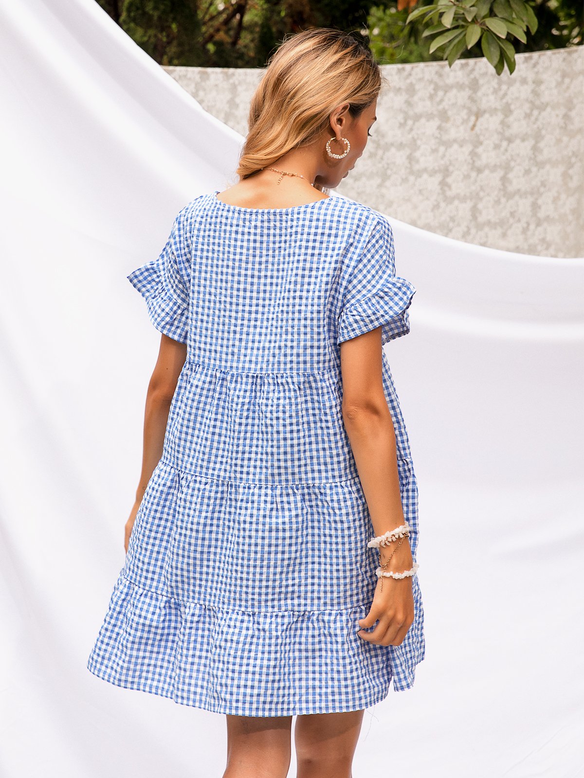 Vintage Round Neck Loosen Casual Dress