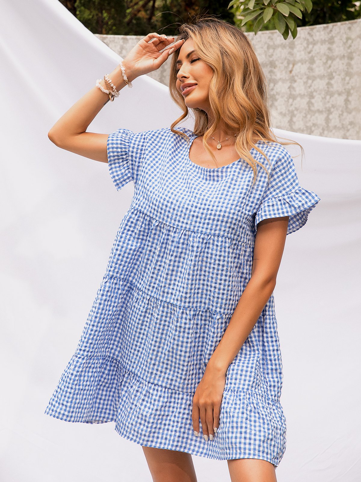 Vintage Round Neck Loosen Casual Dress