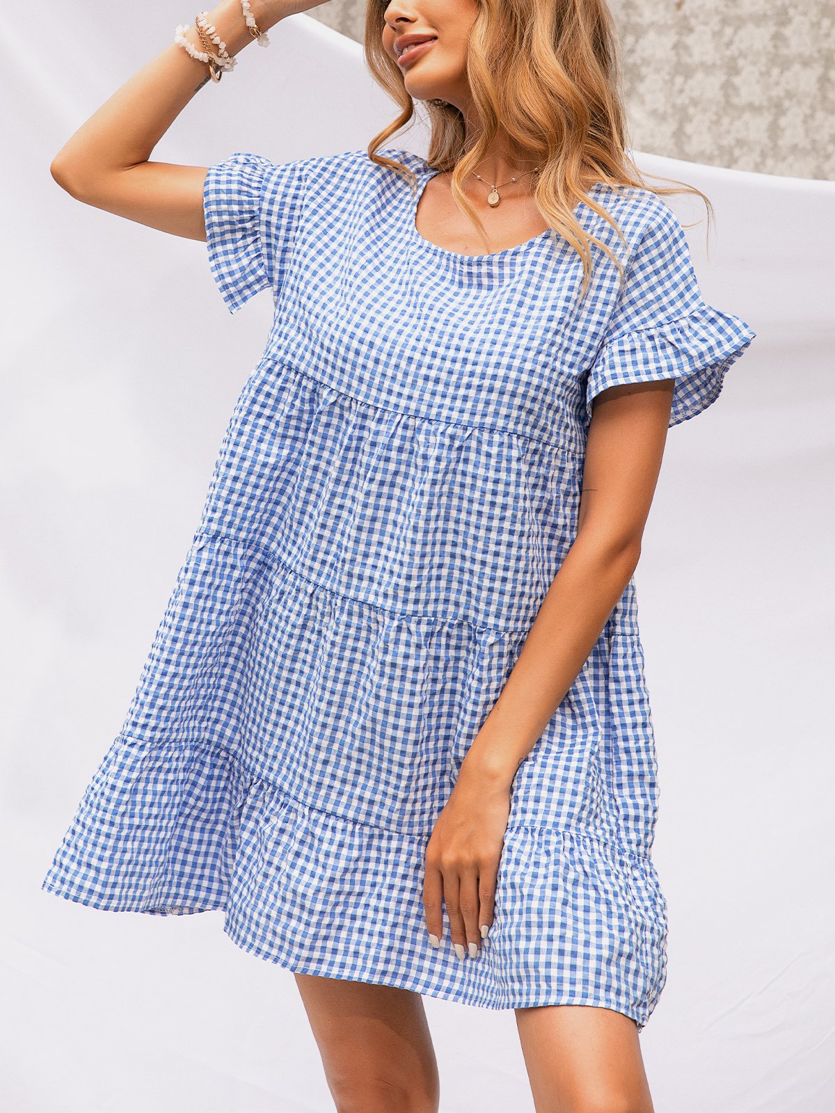 Vintage Round Neck Loosen Casual Dress