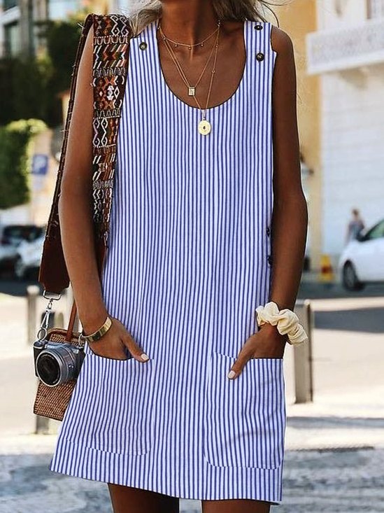 Boho Printed Crew Neck Summer Dress