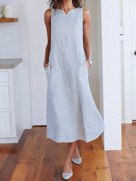 Vacation V Neck Loosen Casual Dress