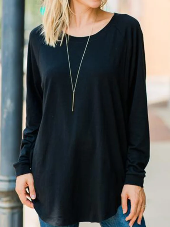 Cotton Blends Regular Fit Round Neck Shirt & Blouses