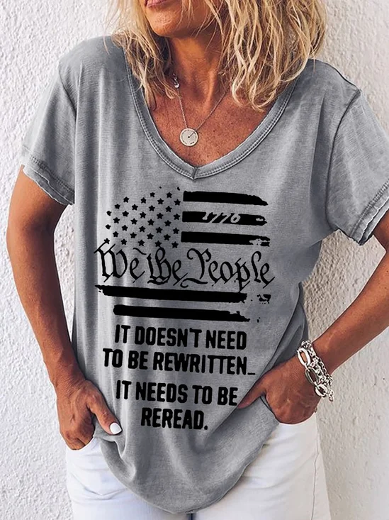 Casual Round Neck Loosen T-shirt