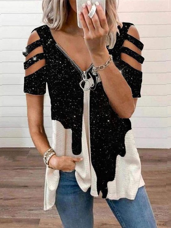Loosen Casual Round Neck T-shirt