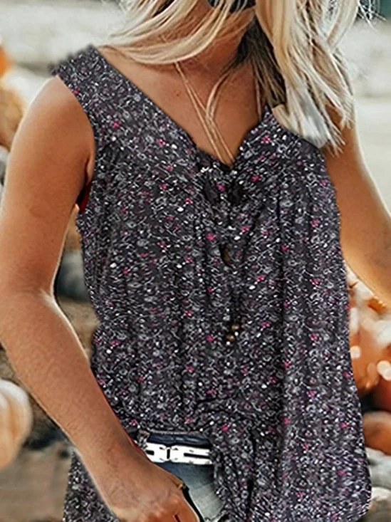Loosen Floral Casual Tank & Cami