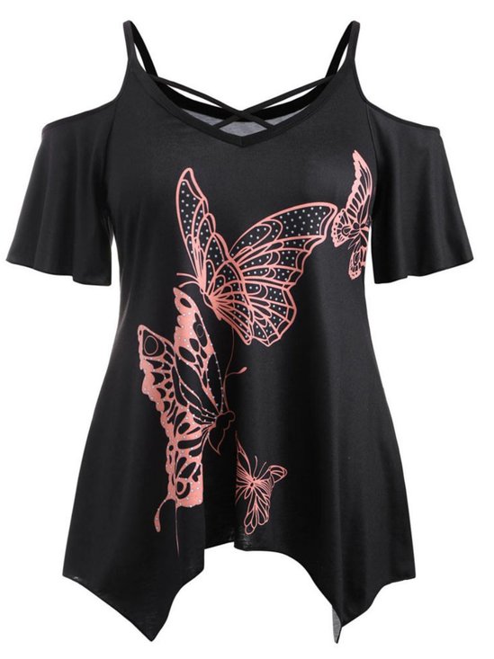 Loosen V Neck T-shirt