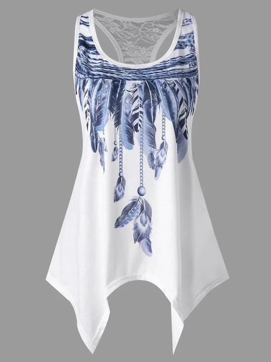 Casual Crew Neck Tank & Cami