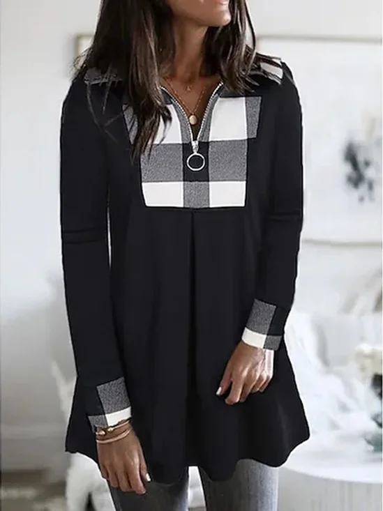 Casual Loosen Jersey V Neck Long Sleeve Top