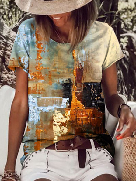 Crew Neck Regular Fit Vacation T-shirt