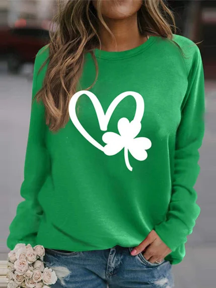 Crew Neck Cotton Blends Printed Sweatshirt & Hoodies
