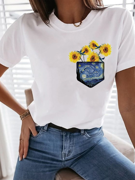 Regular Fit Crew Neck Casual Jersey T-shirt