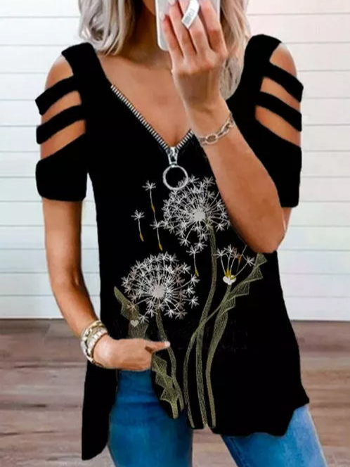 Cotton Blends Dandelion Casual Loosen T-shirt