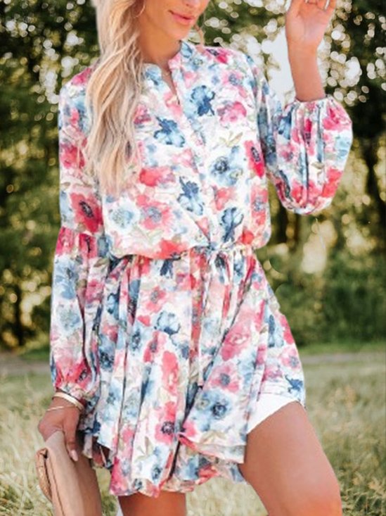 Floral Vacation Loosen Floral Dress