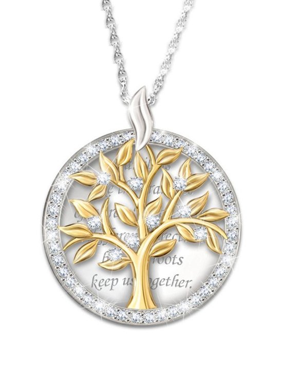 Rhinestone Tree Of Life Necklace