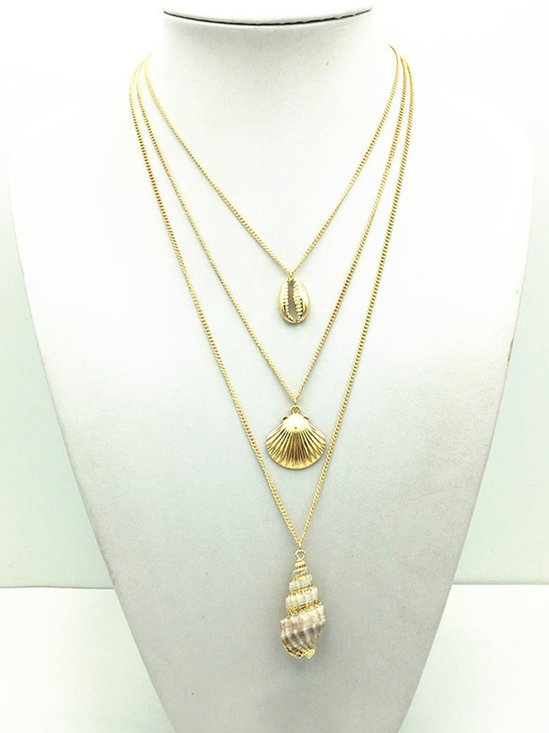 Bohemian Seaside Resort Conch Tower Necklace