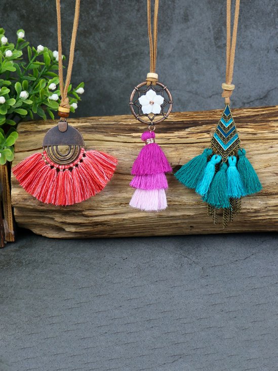 Ethnic Handwoven Tassel Necklace