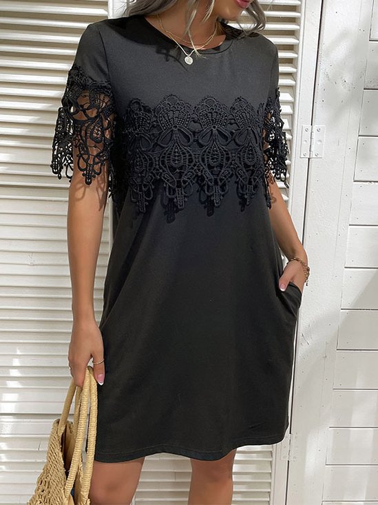 Boho Loosen Cotton Crew Neck Summer Dress