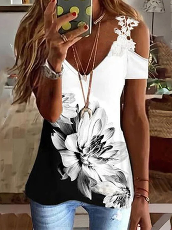 Cotton Casual Floral T-shirt