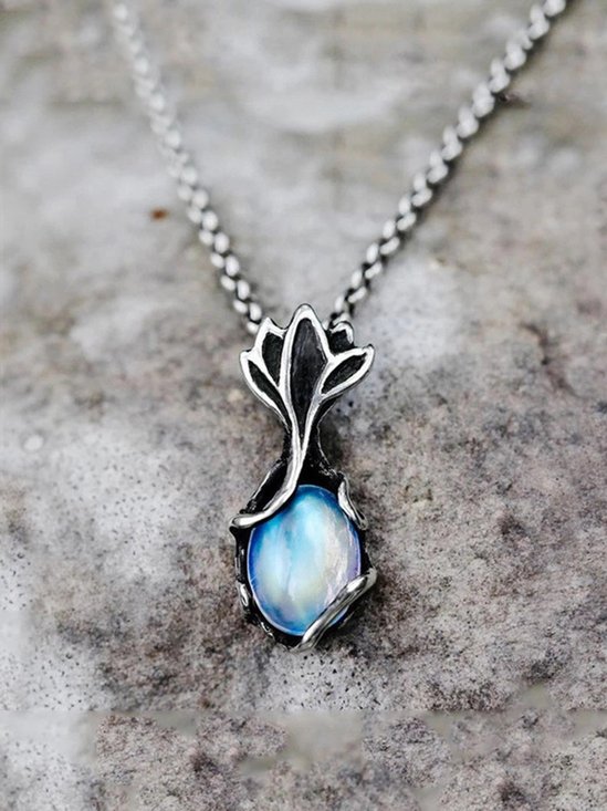 Vintage Alloy Opalum Moonstone Necklace