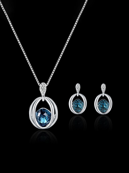 Crystal Earrings Necklace Set