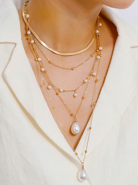 Resort Style Beach Pearl Multilayer Necklace