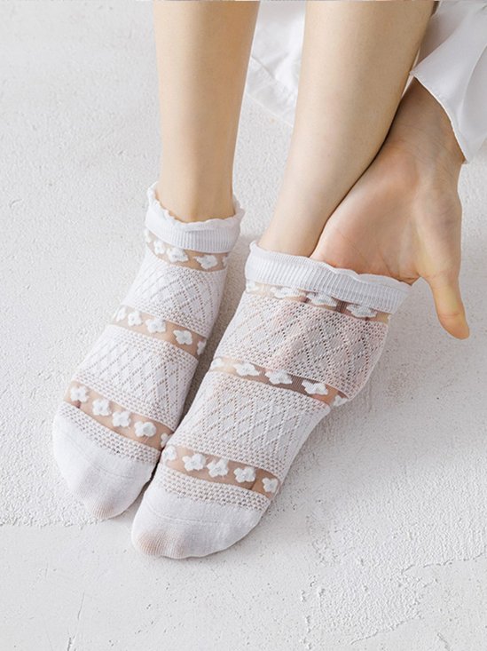 Crystal Socks Breathable Bubble Edge Socks