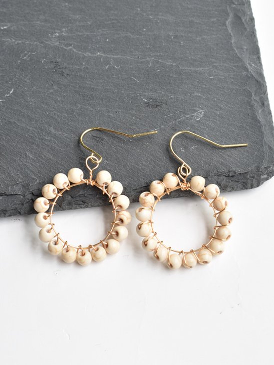 Ethnic Boho Hoop Round Turquoise Earrings Dress Jewelry