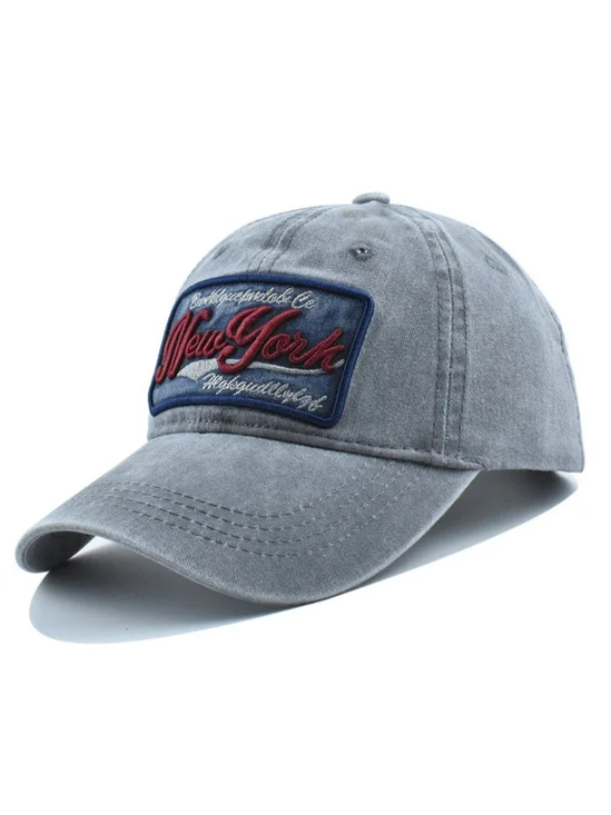 Men's Colorblock Washed Distressed Three-Dimensional Embroidered Baseball Cap